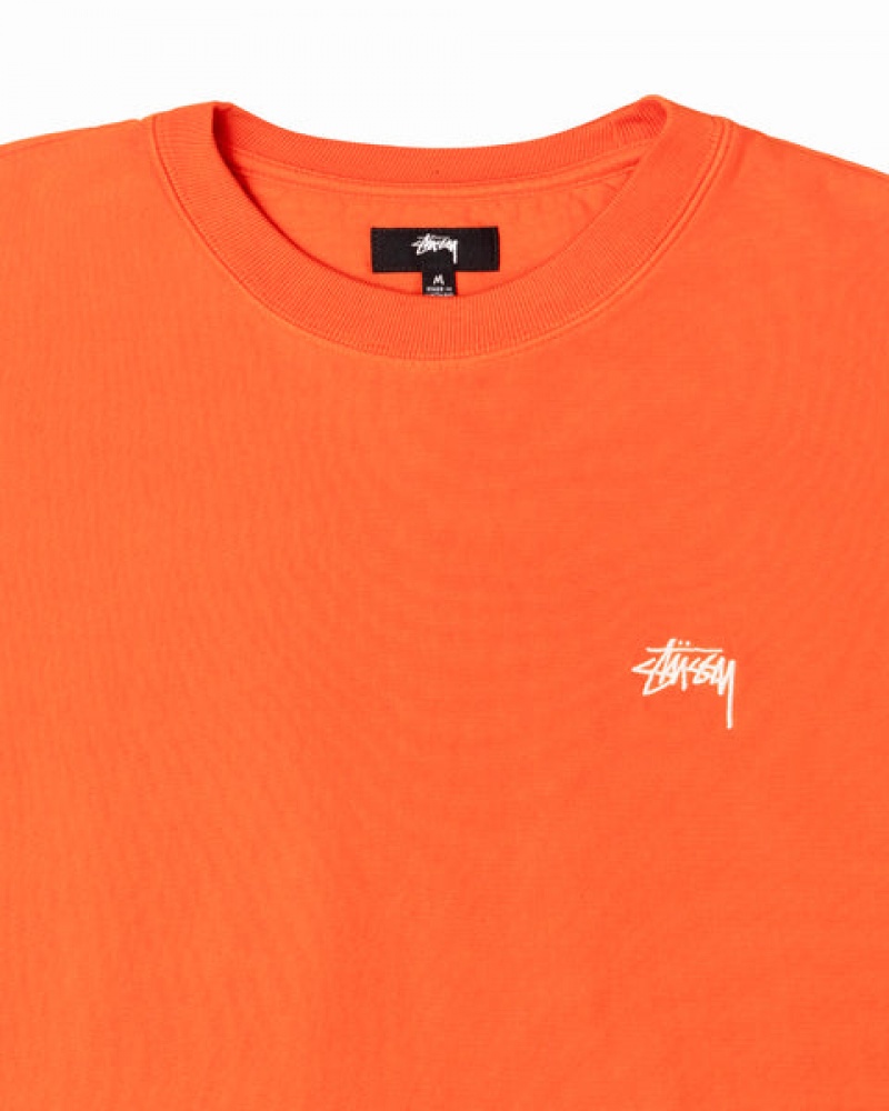 Stussy Overdyed Stock Logo Crew Moški Puloverji Oranžne Slovenija | MDT-4570