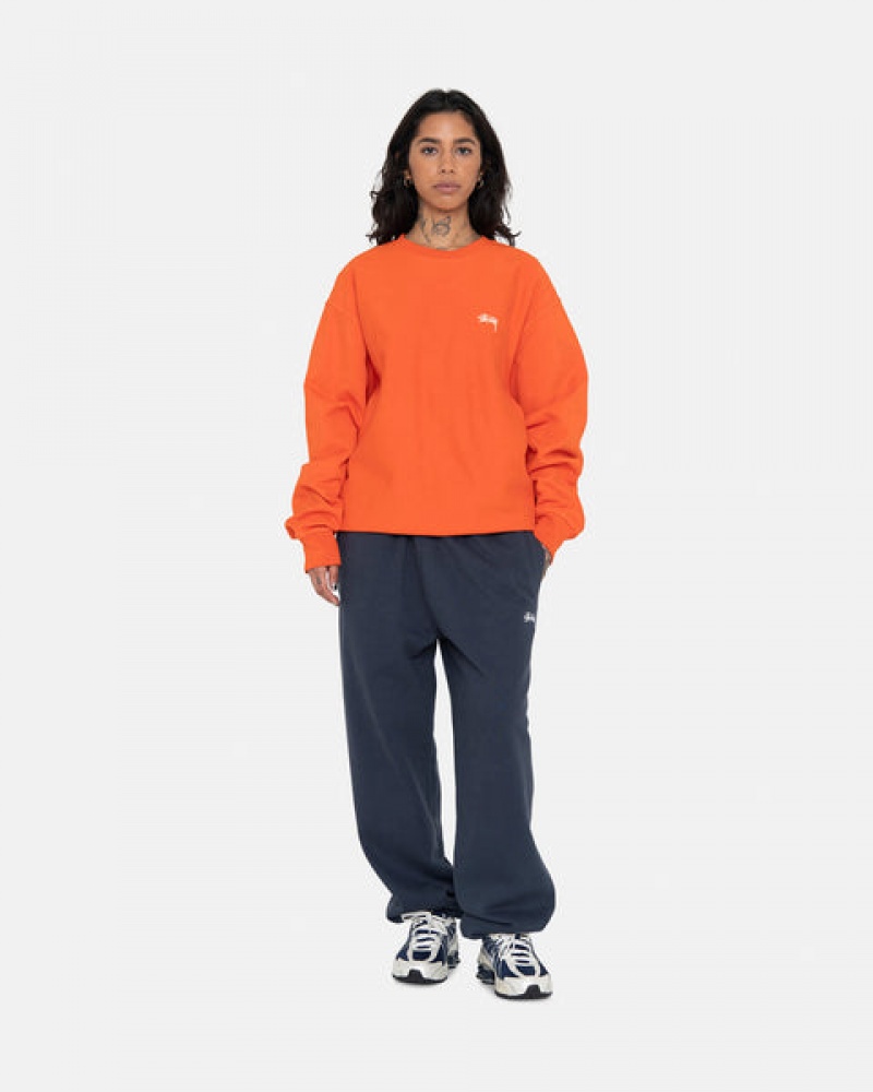 Stussy Overdyed Stock Logo Crew Moški Puloverji Oranžne Slovenija | MDT-4570