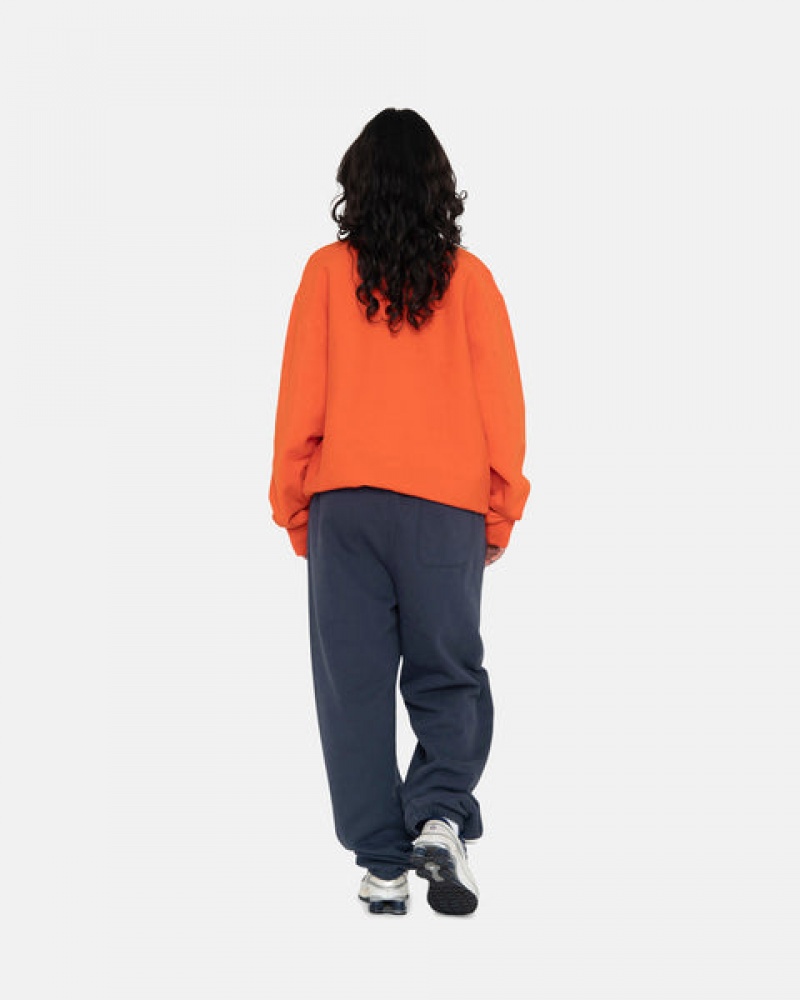 Stussy Overdyed Stock Logo Crew Ženski Puloverji Oranžne Slovenija | UYJ-1472