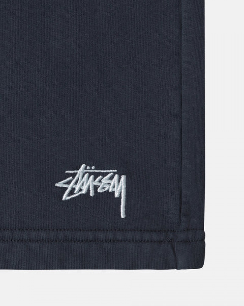 Stussy Overdyed Stock Logo Sweat Short Moški Kratke Hlače Temno Modre Slovenija | ITP-4215