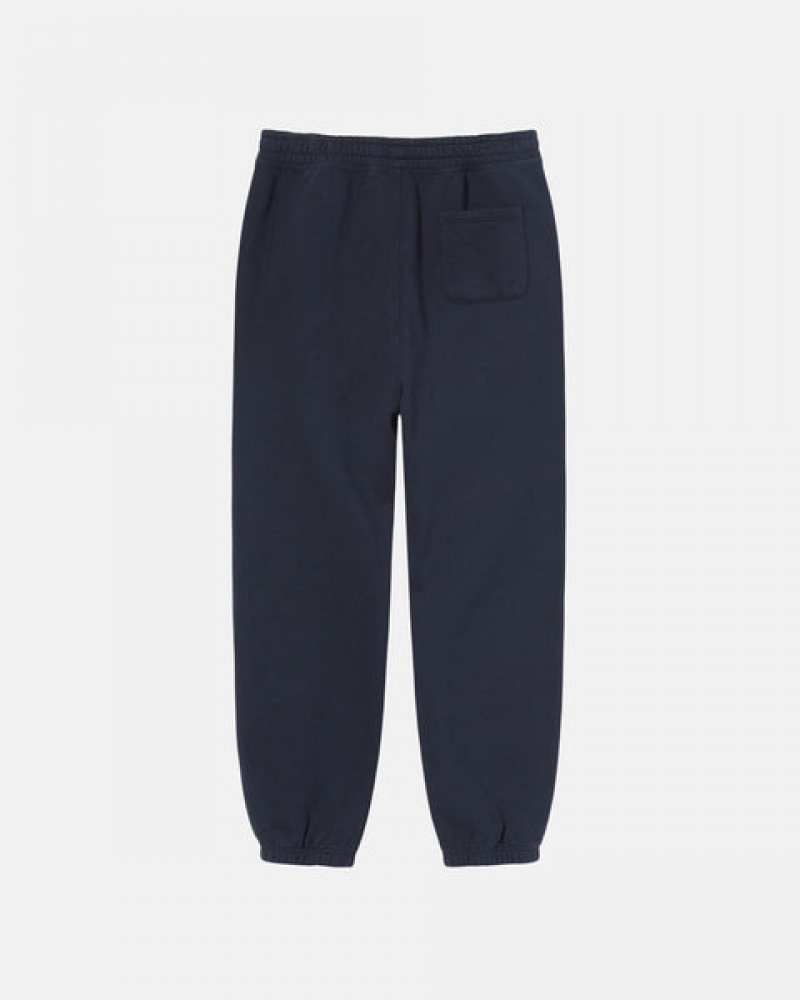 Stussy Overdyed Stock Logo Sweatpant Moški Trenirke Temno Modre Slovenija | OHG-0364