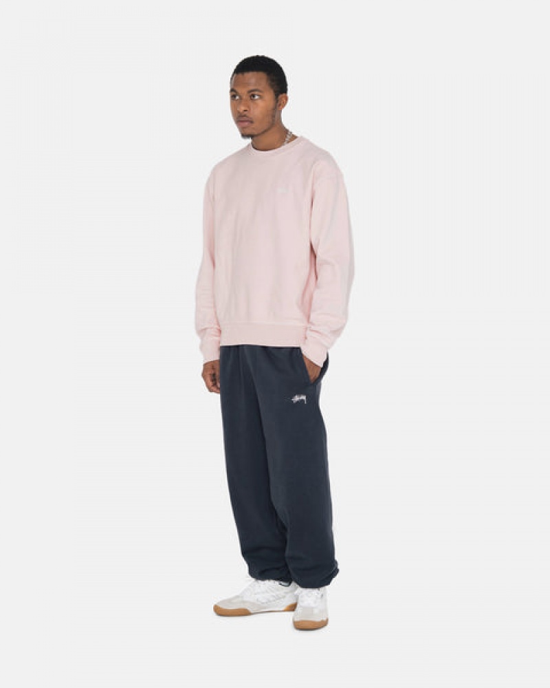 Stussy Overdyed Stock Logo Sweatpant Moški Trenirke Temno Modre Slovenija | OHG-0364