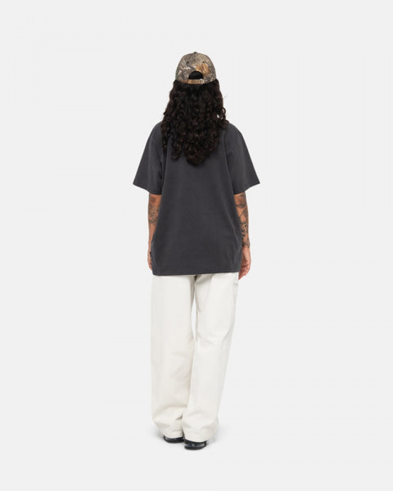 Stussy Pigment Dyed Crew Ženski Topi Črne Slovenija | SJK-0608