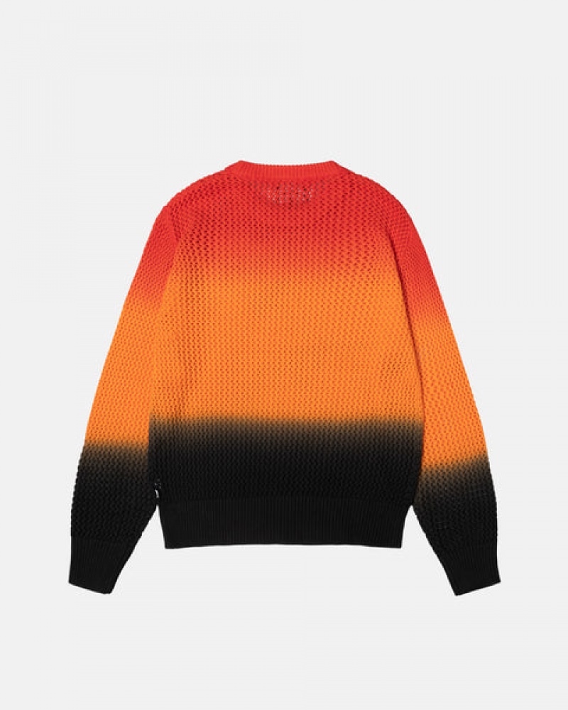 Stussy Pigment Dyed Loose Gauge Knit Sweater Moški Puloverji Črne Rdeče Slovenija | NQG-5229