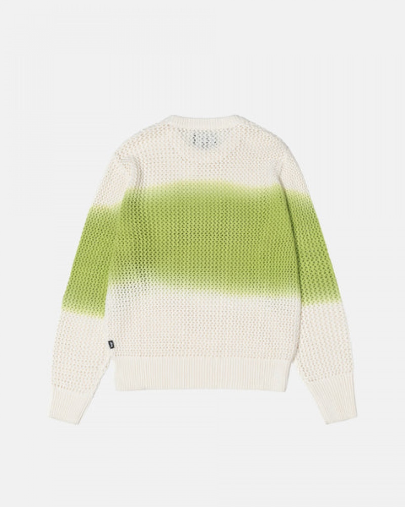 Stussy Pigment Dyed Loose Gauge Knit Sweater Ženski Puloverji Temno Zelene Slovenija | YDN-5241