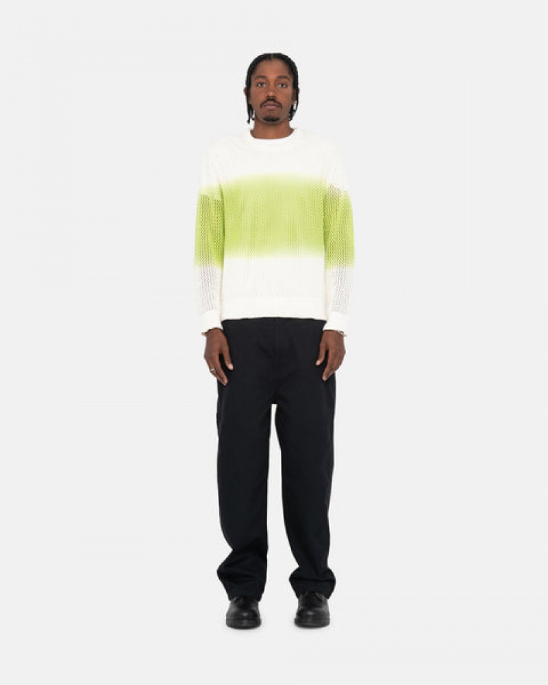 Stussy Pigment Dyed Loose Gauge Knit Sweater Ženski Puloverji Temno Zelene Slovenija | YDN-5241