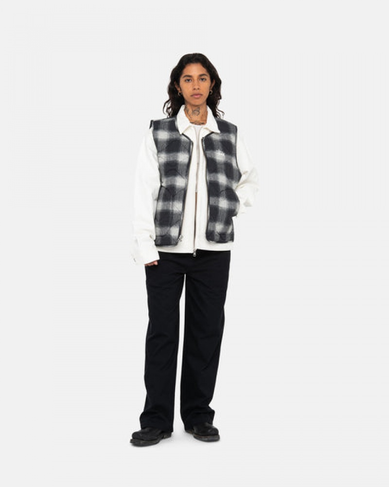 Stussy Plaid Najlon Liner Vest Moški Telovnik Črne Slovenija | SRJ-3032