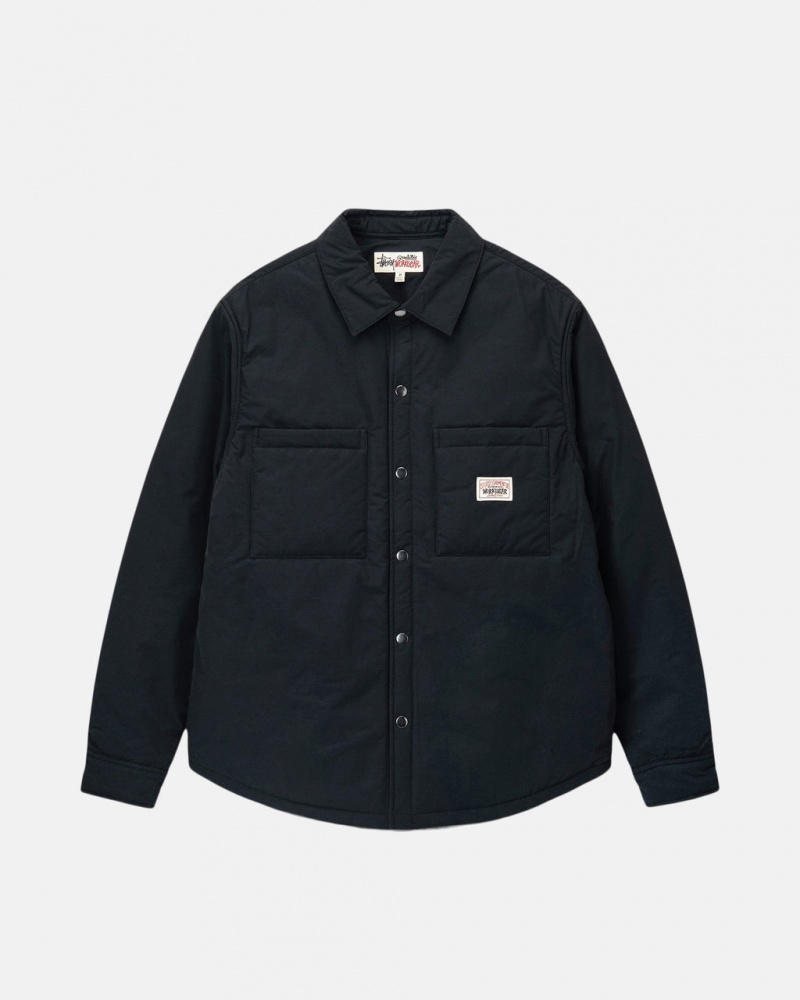 Stussy Podloženo Tech Over Shirt Moški Srajčne Jakne Črne Slovenija | AME-1154