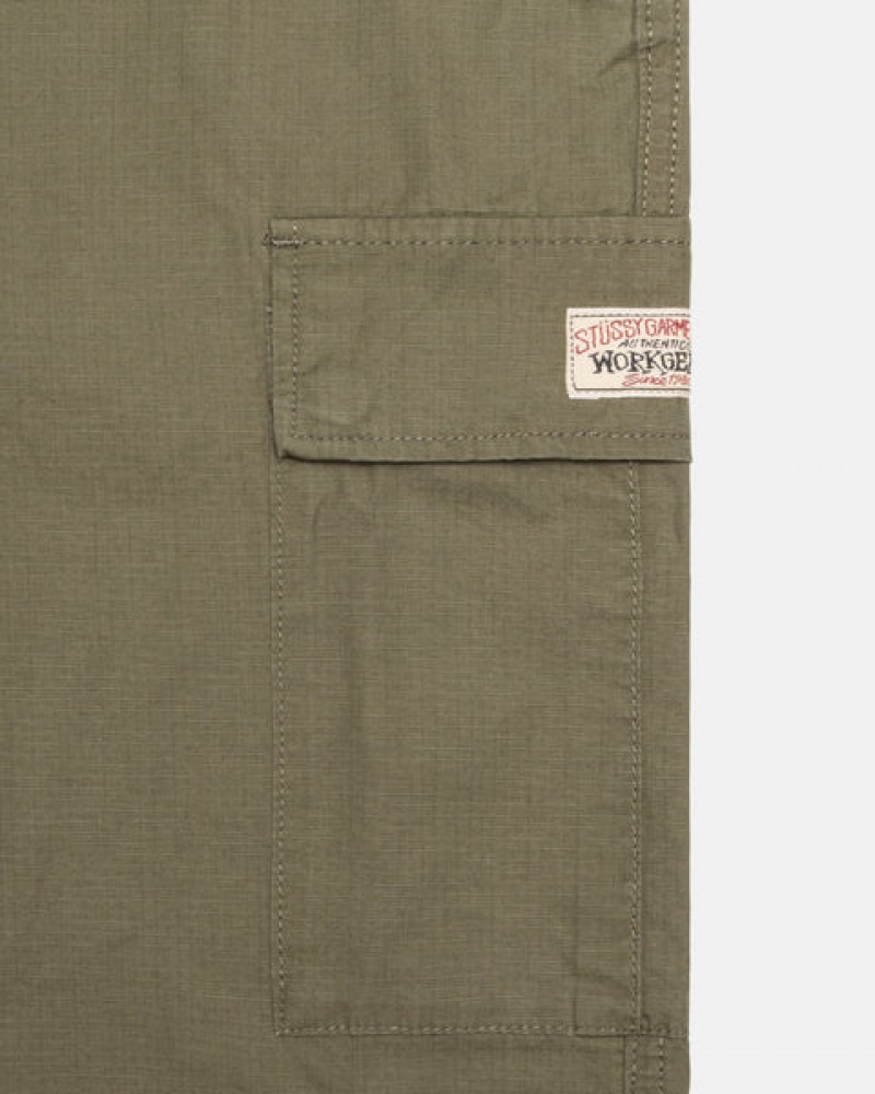 Stussy Ripstop Cargo Beach Pant Moški Hlače Olivno Zelene Slovenija | DMR-3498