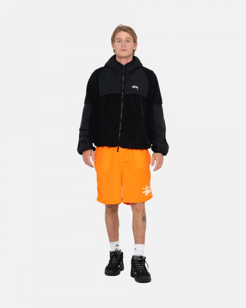 Stussy Sherpa Paneled Hooded Jacket Moški Jakne Črne Slovenija | ZYS-5808