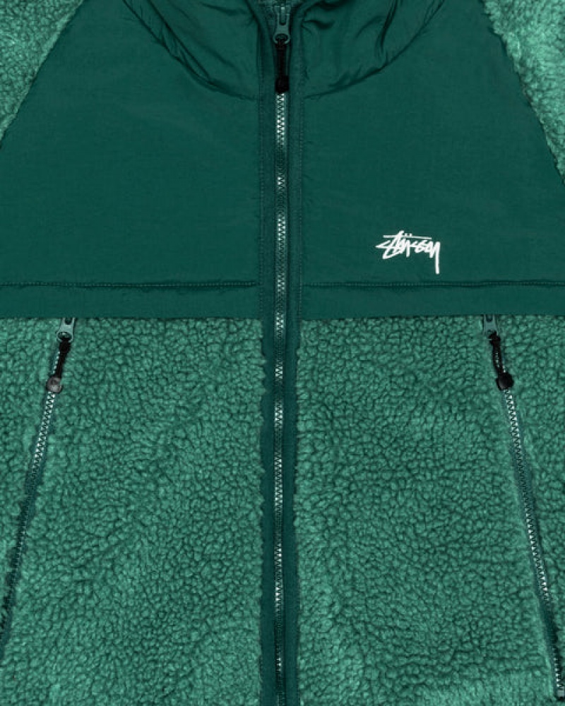 Stussy Sherpa Paneled Hooded Jacket Moški Jakne Turkizna Slovenija | QRX-5479