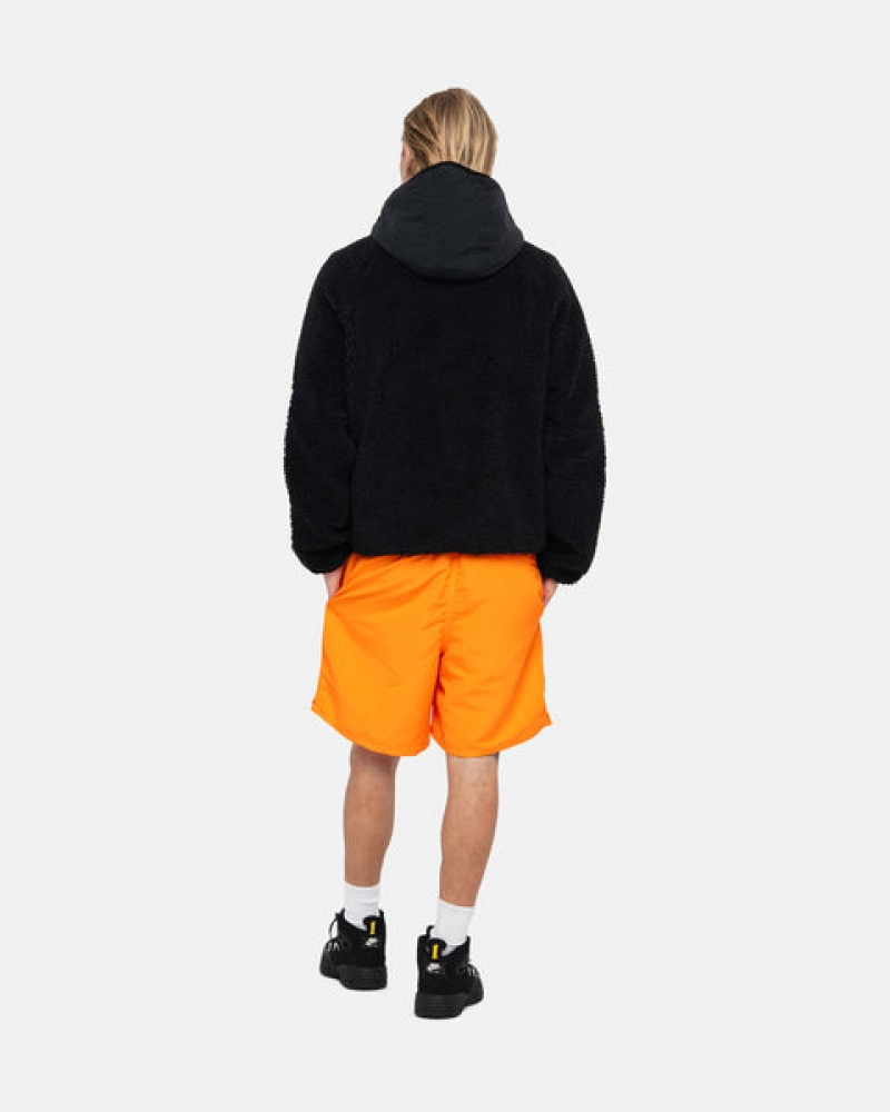 Stussy Sherpa Paneled Hooded Jacket Ženski Jakne Črne Slovenija | MJK-4865