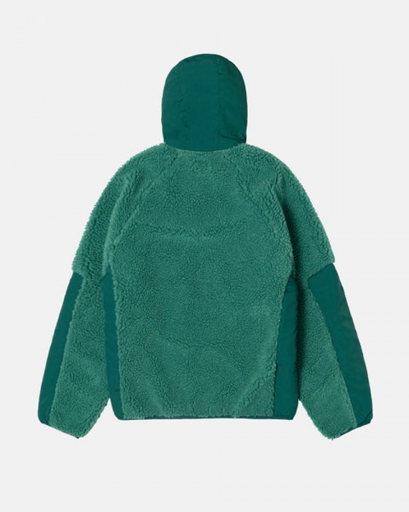 Stussy Sherpa Paneled Hooded Jacket Ženski Jakne Turkizna Slovenija | SFY-3639