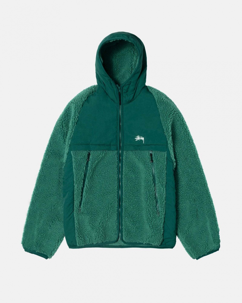 Stussy Sherpa Paneled Hooded Jacket Ženski Jakne Turkizna Slovenija | SFY-3639