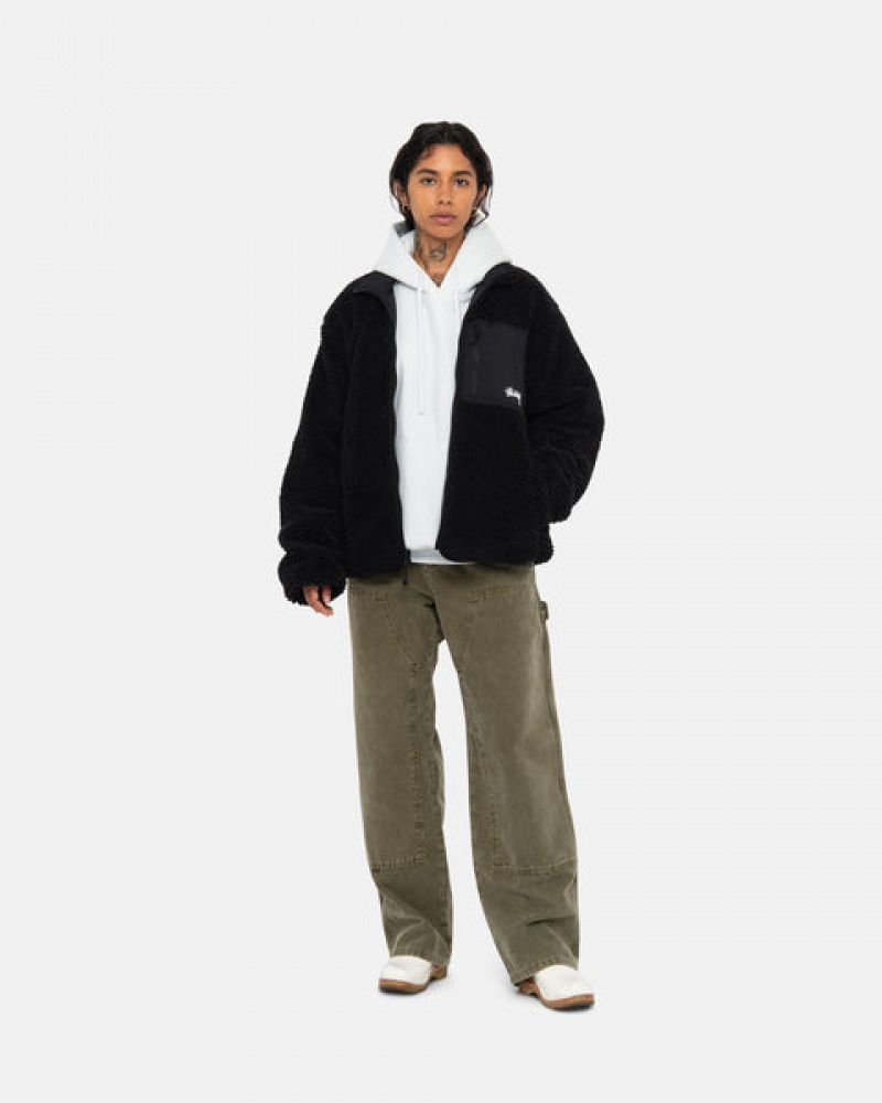 Stussy Sherpa Reversible Jacket Moški Jakne Črne Slovenija | NTL-0862