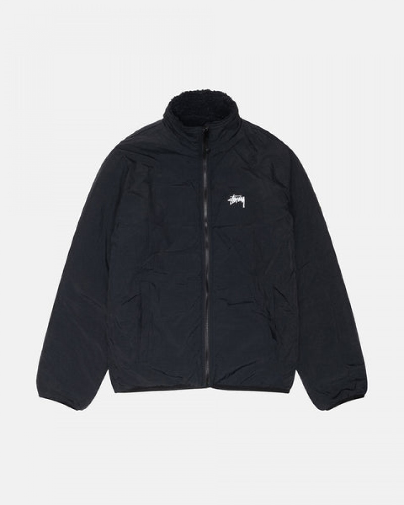 Stussy Sherpa Reversible Jacket Moški Jakne Črne Slovenija | NTL-0862