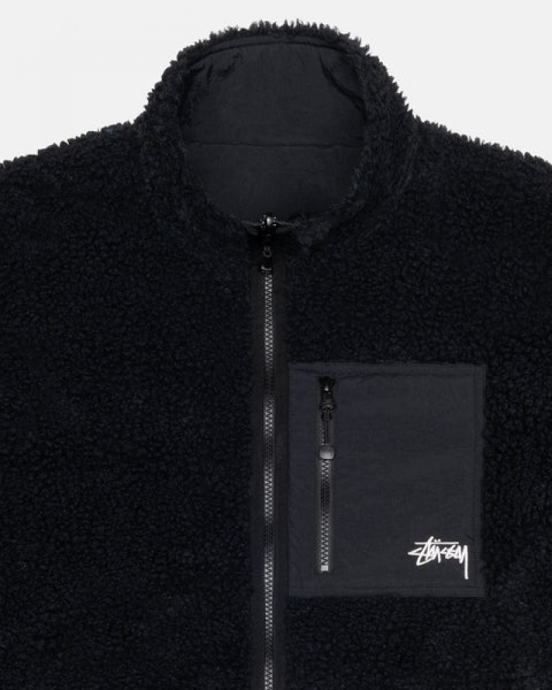 Stussy Sherpa Reversible Jacket Moški Jakne Črne Slovenija | NTL-0862