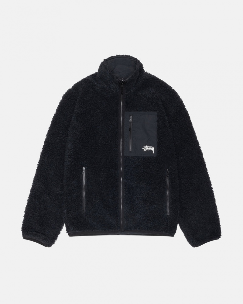 Stussy Sherpa Reversible Jacket Moški Jakne Črne Slovenija | NTL-0862