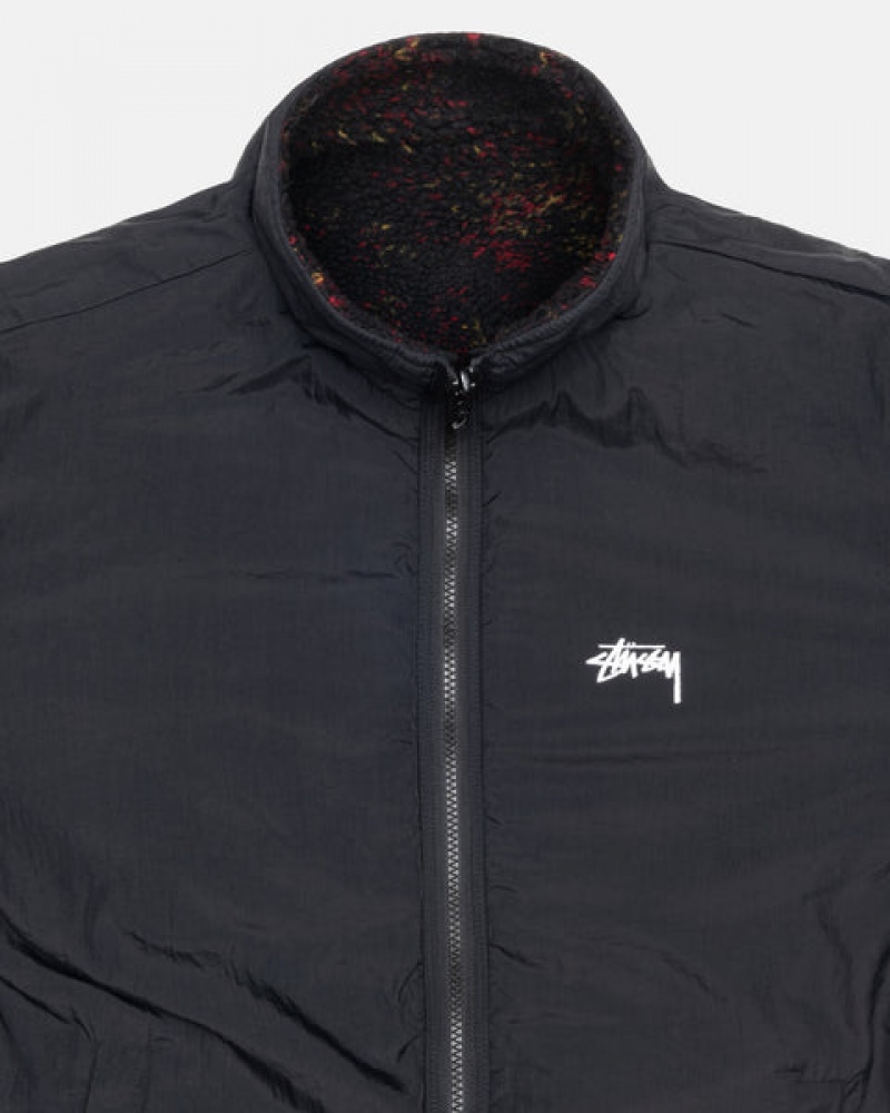 Stussy Sherpa Reversible Jacket Moški Jakne Črne Rdeče Slovenija | QQF-5858