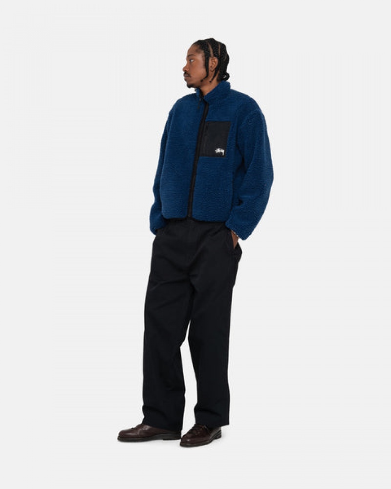 Stussy Sherpa Reversible Jacket Moški Jakne Modre Slovenija | MNU-5704