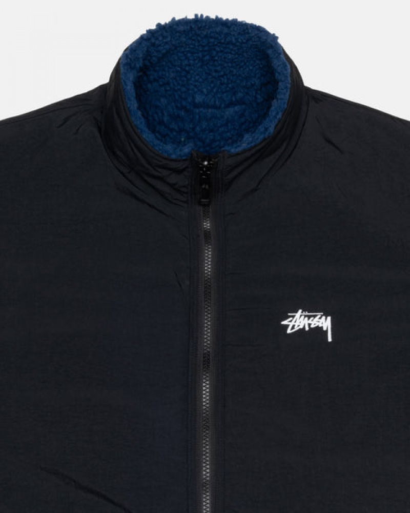 Stussy Sherpa Reversible Jacket Moški Jakne Modre Slovenija | MNU-5704