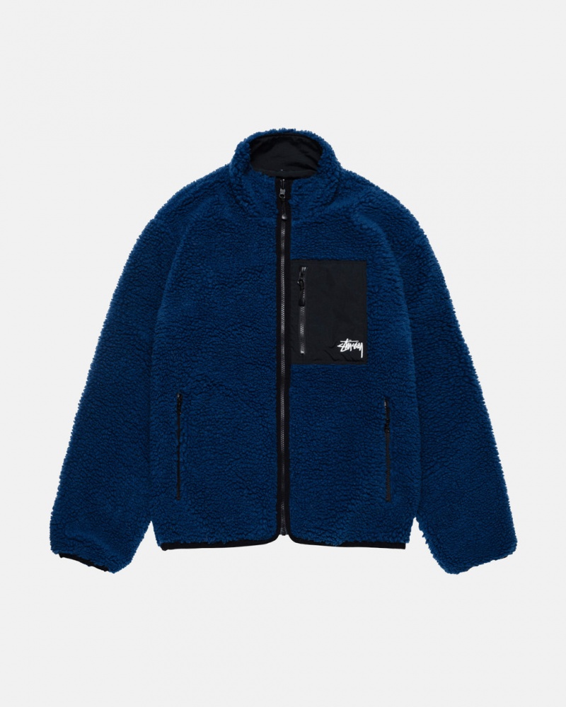 Stussy Sherpa Reversible Jacket Moški Jakne Modre Slovenija | MNU-5704