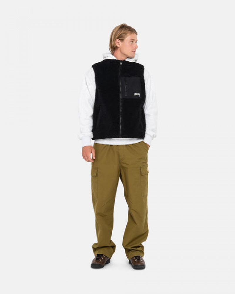 Stussy Sherpa Reversible Vest Moški Telovnik Črne Slovenija | KRY-6347