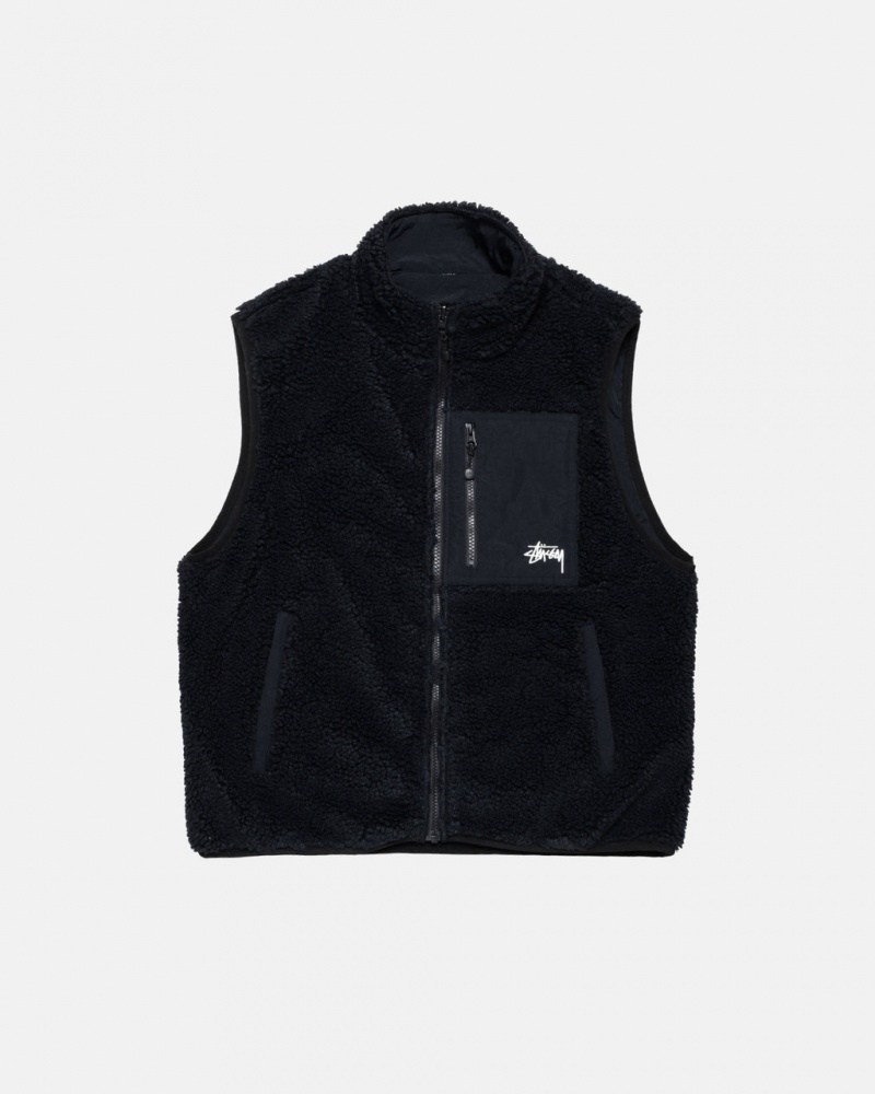 Stussy Sherpa Reversible Vest Moški Telovnik Črne Slovenija | KRY-6347