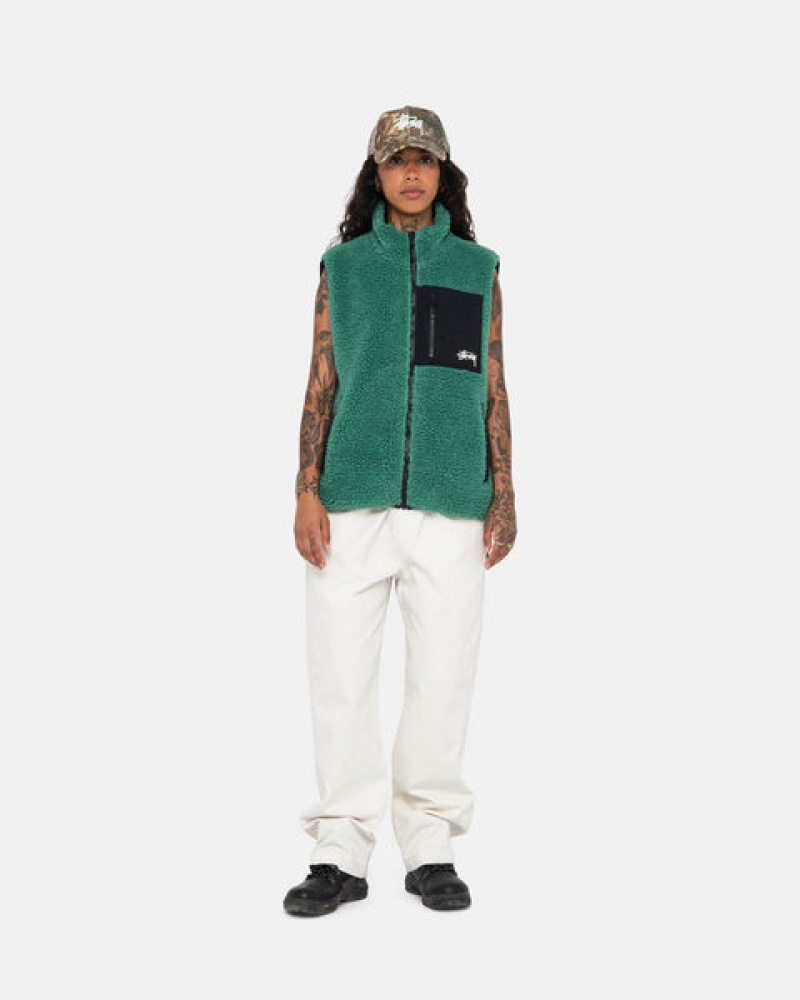 Stussy Sherpa Reversible Vest Ženski Telovnik Turkizna Slovenija | ESA-8447