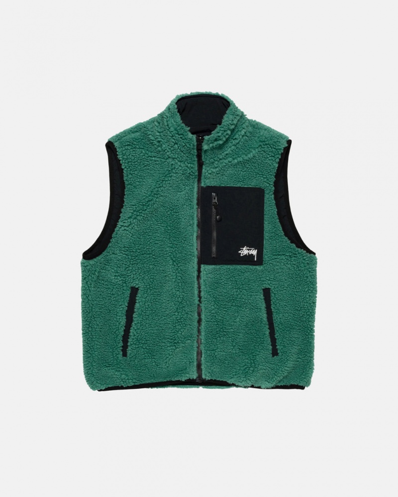 Stussy Sherpa Reversible Vest Ženski Telovnik Turkizna Slovenija | ESA-8447