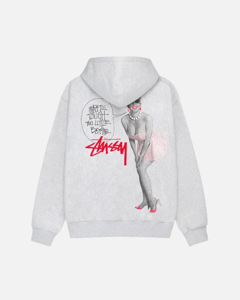 Stussy Skate Tough Hoodie Moški Pulover s Kapuco Sive Slovenija | IPS-6933