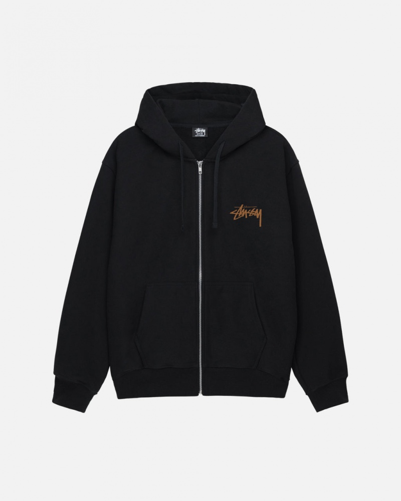 Stussy Skate Tough Zip Hoodie Moški Pulover s Kapuco Črne Slovenija | PYB-4582