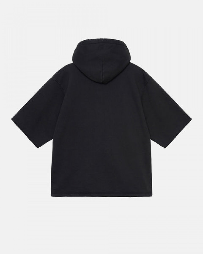 Stussy Ss Boxy Cropped Hoodie Moški Pulover s Kapuco Črne Slovenija | MUU-5501