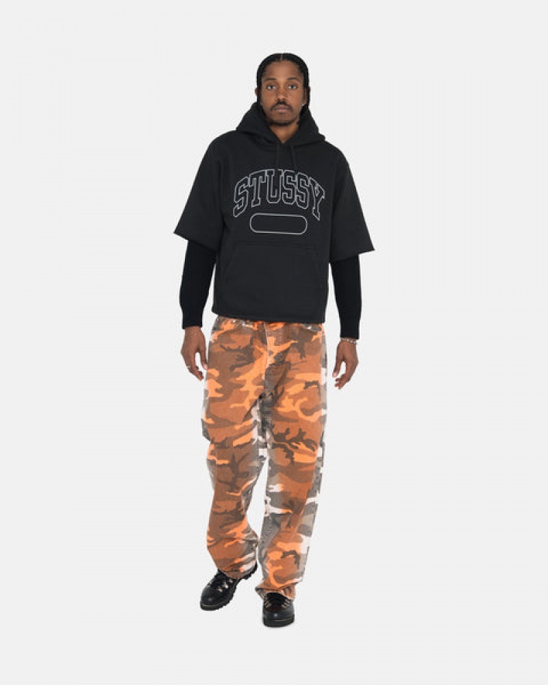 Stussy Ss Boxy Cropped Hoodie Moški Pulover s Kapuco Črne Slovenija | MUU-5501