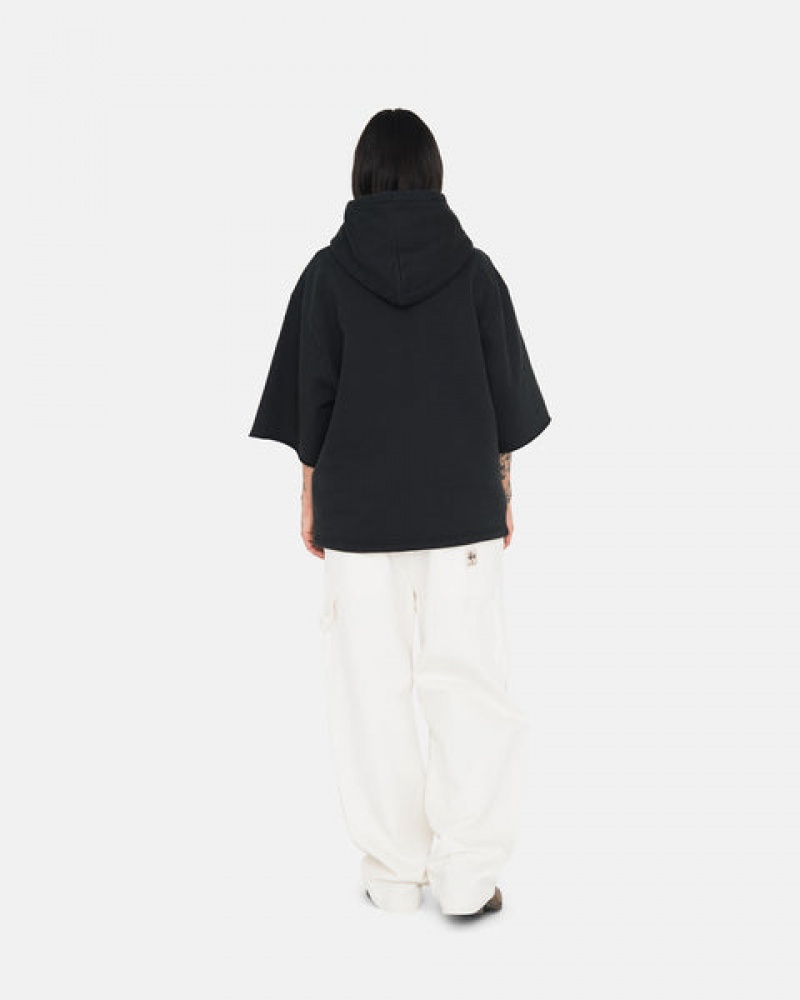 Stussy Ss Boxy Cropped Hoodie Moški Pulover s Kapuco Črne Slovenija | MUU-5501