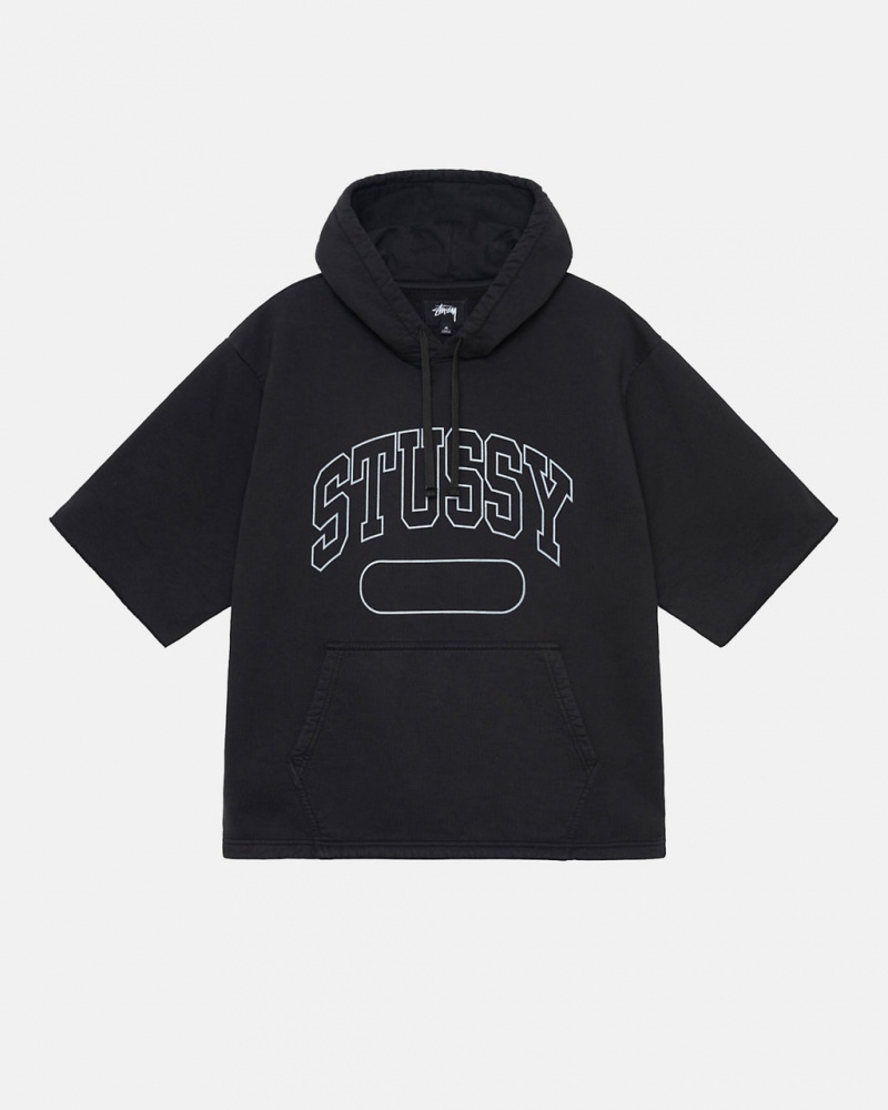 Stussy Ss Boxy Cropped Hoodie Moški Pulover s Kapuco Črne Slovenija | MUU-5501