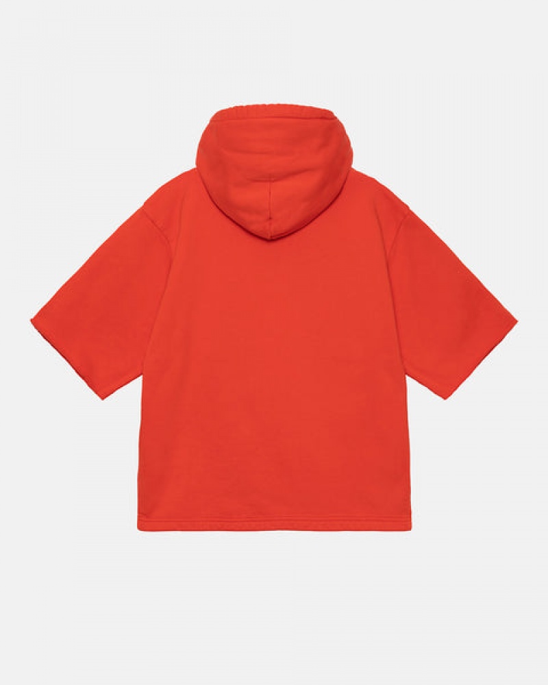 Stussy Ss Boxy Cropped Hoodie Moški Pulover s Kapuco Temno Oranžne Slovenija | RKT-0131