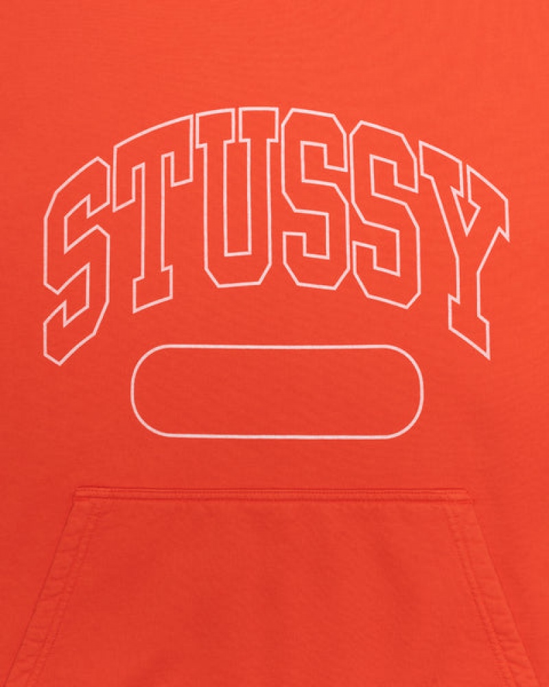 Stussy Ss Boxy Cropped Hoodie Moški Pulover s Kapuco Temno Oranžne Slovenija | RKT-0131