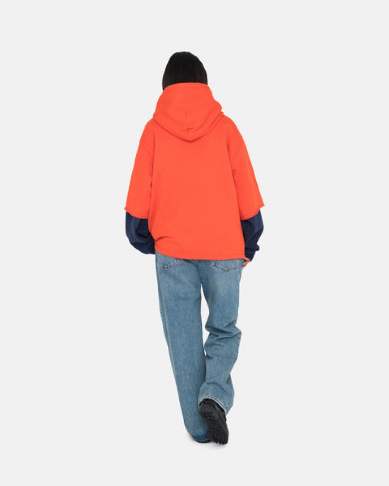 Stussy Ss Boxy Cropped Hoodie Moški Pulover s Kapuco Temno Oranžne Slovenija | RKT-0131