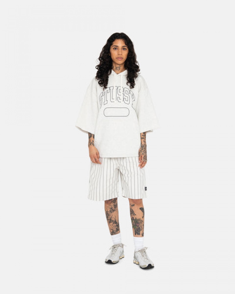 Stussy Ss Boxy Cropped Hoodie Moški Pulover s Kapuco Sive Slovenija | BYN-5630