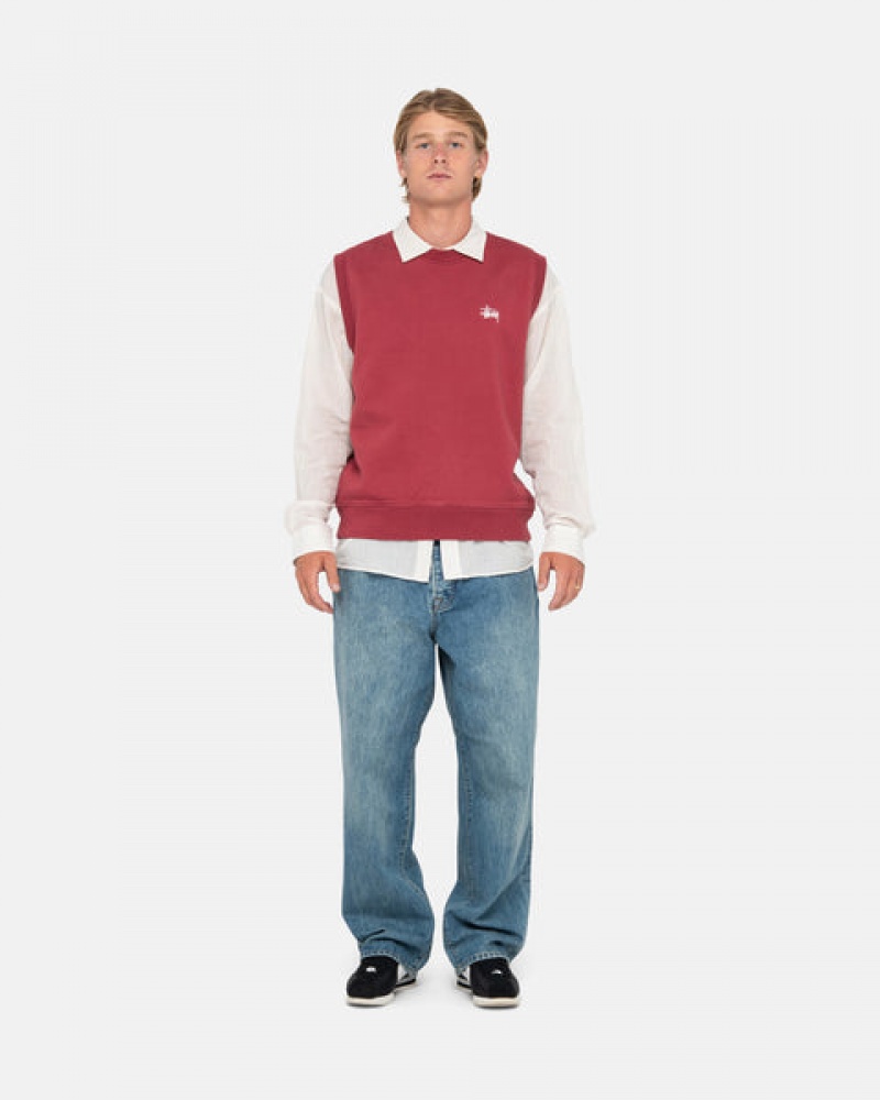 Stussy Stock Fleece Vest Moški Puloverji Bordo Slovenija | IMB-3235