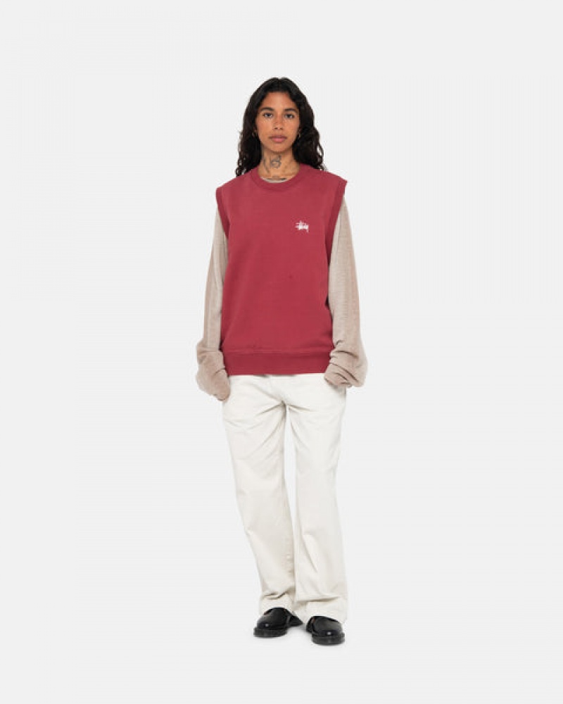 Stussy Stock Fleece Vest Ženski Puloverji Bordo Slovenija | BAS-5484