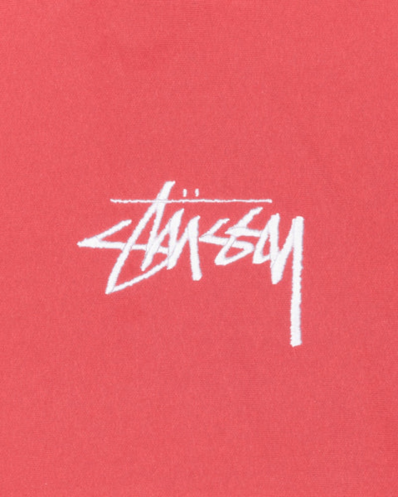 Stussy Stock Logo Applique Hood Moški Puloverji Rdeče Slovenija | QLI-0162