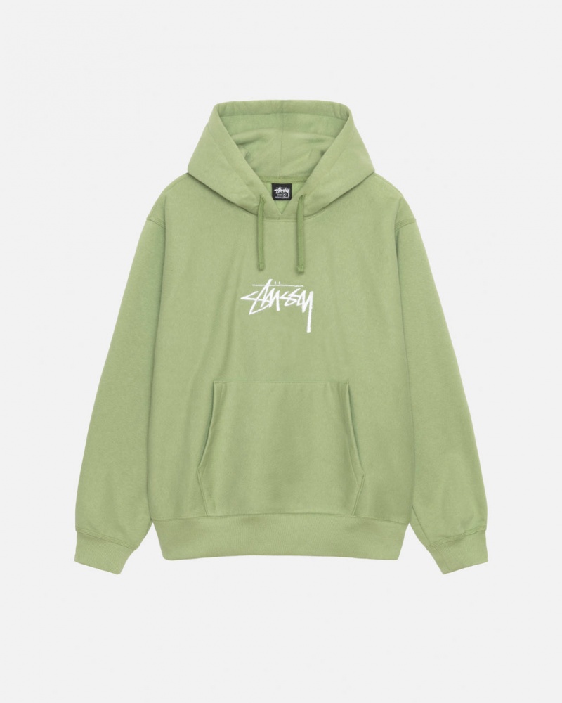 Stussy Stock Logo Applique Hood Ženski Puloverji Zelene Slovenija | PQQ-8451