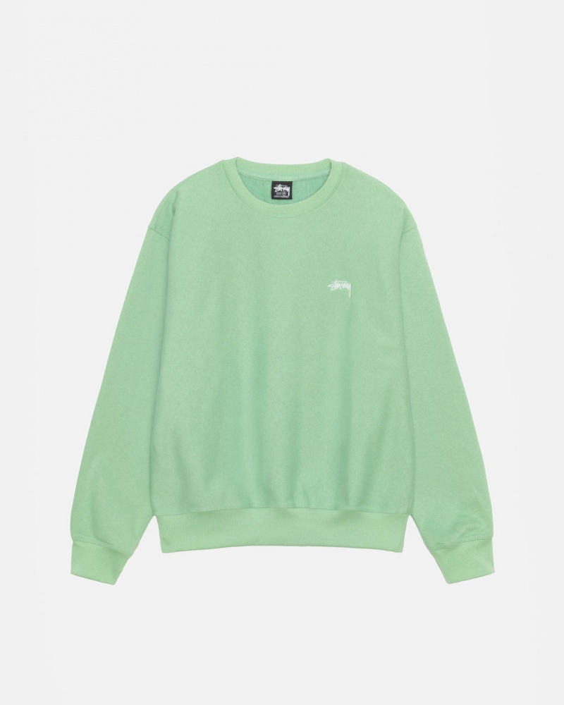 Stussy Stock Logo Crew Ženski Puloverji Zelene Slovenija | YBB-7482