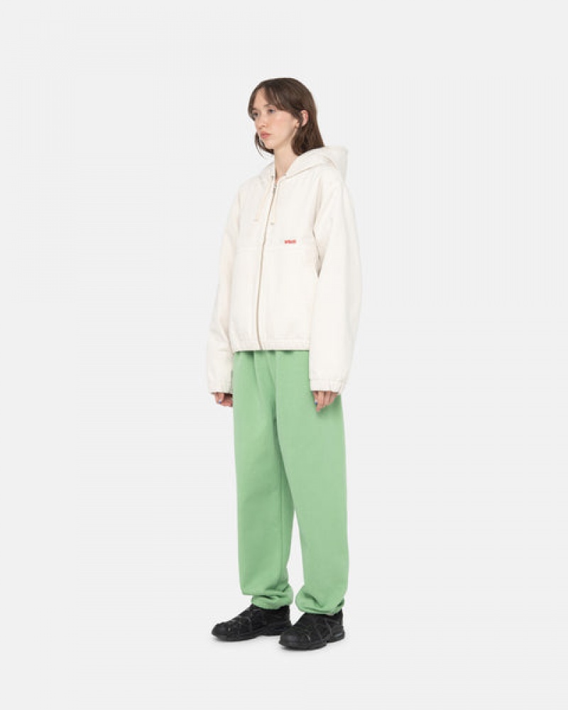 Stussy Stock Logo Sweatpant Moški Trenirke Zelene Slovenija | GWK-4574