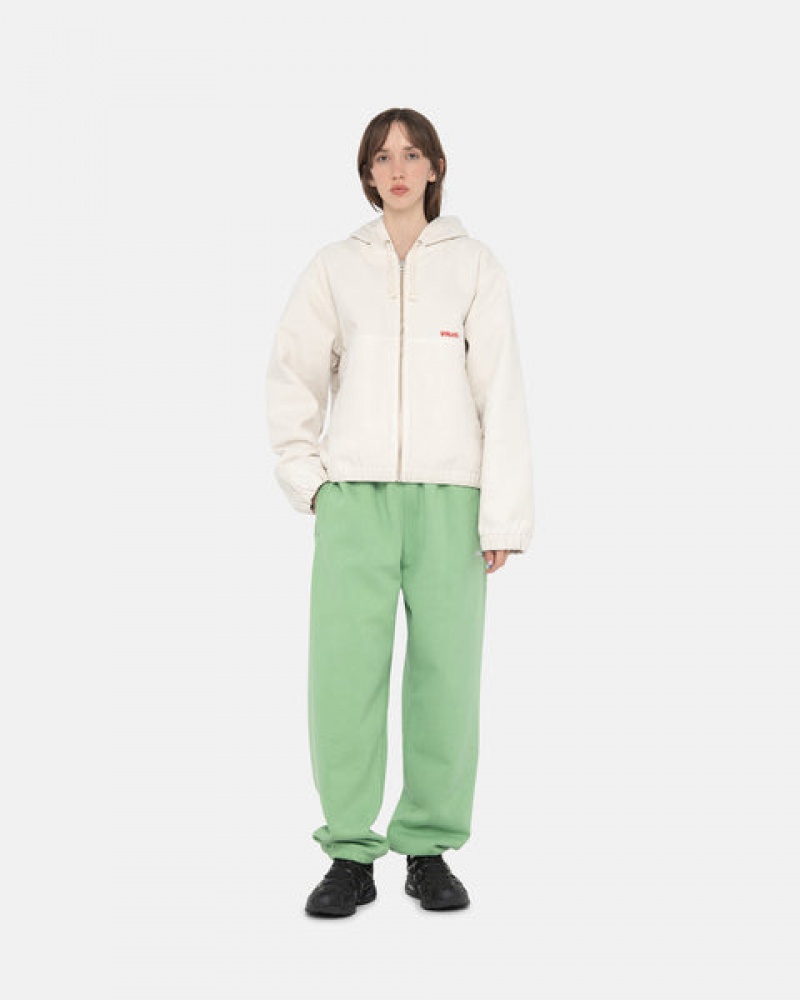 Stussy Stock Logo Sweatpant Moški Trenirke Zelene Slovenija | GWK-4574