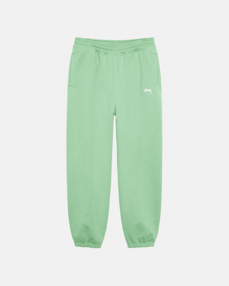 Stussy Stock Logo Sweatpant Moški Trenirke Zelene Slovenija | GWK-4574