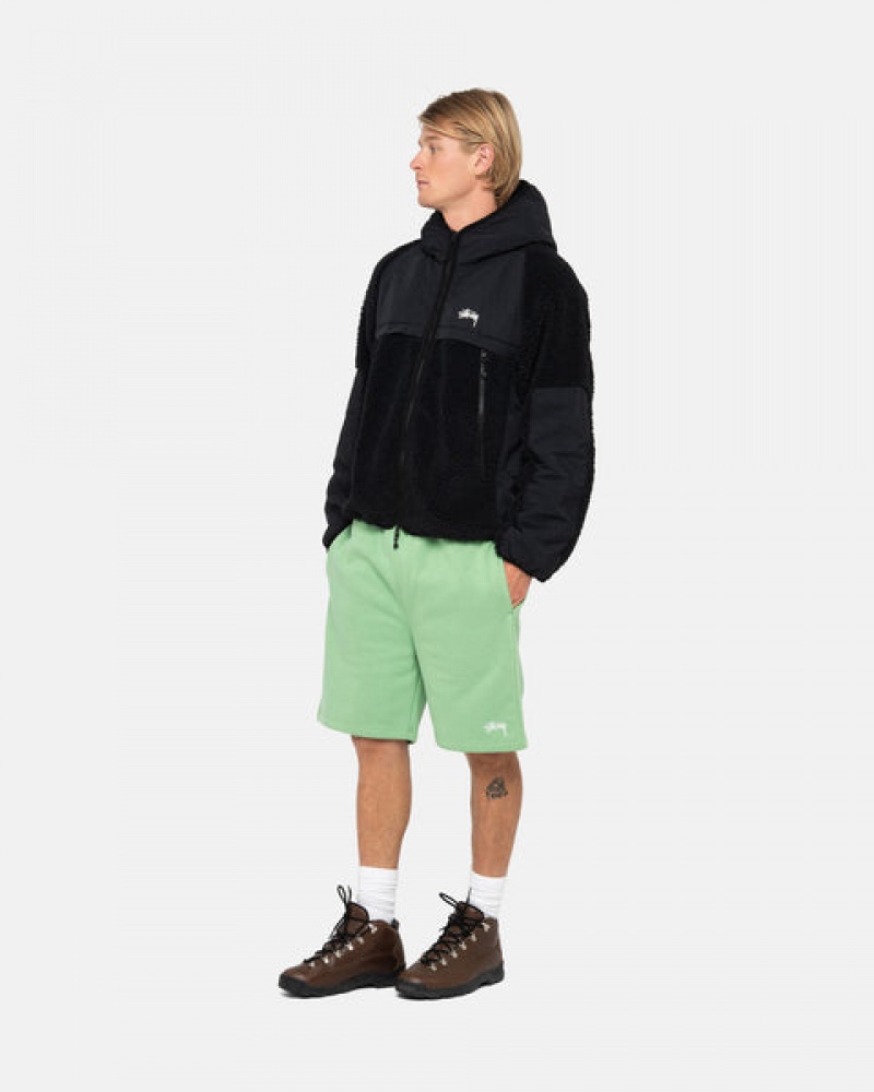 Stussy Stock Logo Sweatshort Moški Kratke Trenirke Zelene Slovenija | LUX-7330