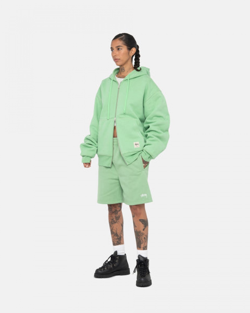 Stussy Stock Logo Sweatshort Moški Kratke Trenirke Zelene Slovenija | LUX-7330